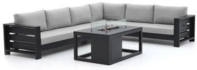 Hoek loungeset Bellagio  | 6 personen | Loungeset Grijs | Hoekbank Aluminium | 340x265cm | Kees Smit Tuinmeubelen