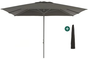 + 10% kassakorting | Parasol Shadowline Cuba | Inclusief hoes | Vierkant | 350x350cm | Met katrol | Zwart | Kees Smit Tuinmeubelen
