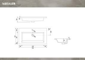 Brauer Solar Slim wastafel mineraalmarmer 80cm met kraangat wit glans