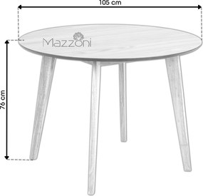 ROXY Natuurlijk eiken 90 cm - RONDE TAFEL VOOR KEUKEN/EETKAMER RETRO