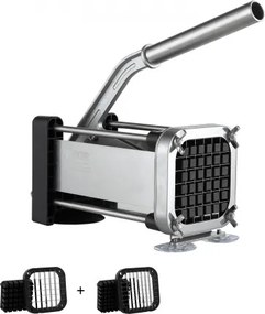 VEVOR Frietsnijder Aardappelsnijder met 1/2-inch en 3/8-inch roestvrijstalen messen, handmatige aardappelsnijder en hakselaar met zuignappen, ideaal voor frieten