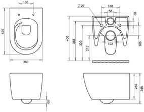 Sanigoods Tana hangend toilet tornado spoeling wit