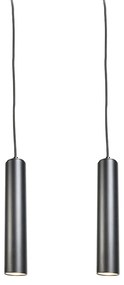 Set van 2 design hanglampen zwart - Tuba small