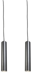 Set van 2 Design hanglampen zwart - Tuba small Design, Industriele / Industrie / Industrial, Modern GU10 cilinder / rond Binnenverlichting Lamp