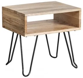 Pack Van 2 Rechthoekige Nachtkastjes 45x35 Cm Van Gerecycled Tital-hout Natuurlijk Hout - Sklum