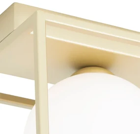 Design plafondlamp goud met wit glas 2-lichts - Aniek Design G9 Binnenverlichting Lamp