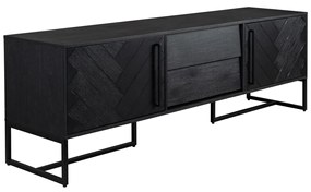 TV-meubel Visgraat Zwart - 180x45x60cm.