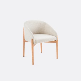 Tafelfauteuil in bouclé stof Beca