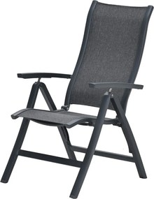 Garden Impressions Hilly tuinstoel verstelbaar donker grijs - 2 stuks