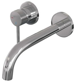 Brauer Chrome Carving inbouw wastafelkraan met gebogen uitloop, lange handgreep en ColdStart chroom links