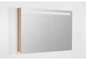 BRAUER 2.0 Spiegelkast - 100x70x15cm - verlichting geintegreerd - 2 links- en rechtsdraaiende spiegeldeuren - MFC - legno calore 7258