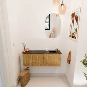 Mondiaz Joya DLux 110cm toiletmeubel ronding links oak met wastafel faye rechts 1 kraangat lava