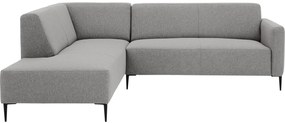 Goossens  Key West lichtgrijs, stof, 2,5-zits, modern design met ligelement links