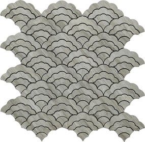 Zelfklevende Mozaïektegels Metaal | Waaier Grijs | 26,8×28,1 cm | Keuken, Bad &amp; WC
