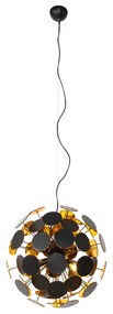 Design hanglamp zwart en goud - Cerchio Design E14 bol / globe / rond Binnenverlichting Lamp