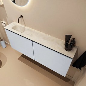 Mondiaz Ture DLux toiletmeubel 120cm clay met wastafel ostra links zonder kraangat