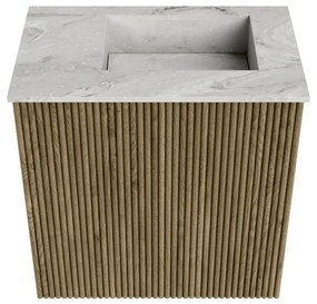 Mondiaz Joya DLux 40cm toiletmeubel dusk met wastafel faye rechts zonder kraangat glace