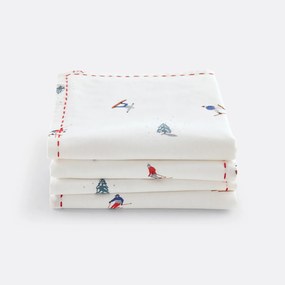 Set van 4 servetten, gewassen katoen, Tout Schuss