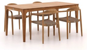 Diningset Bellagio  | 4 personen teakhout | Tuinset stapelbaar | 5-delig | Kees Smit Tuinmeubelen
