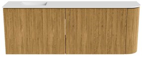 Mondiaz Joya 110cm toiletmeubel ronding rechts oak met wastafel faye links zonder kraangat talc
