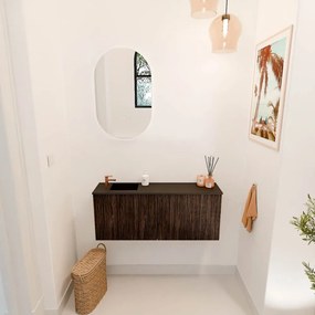 Mondiaz Joya 100cm toiletmeubel walnut met wastafel faye links 1 kraangat urban