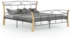 vidaXL Bedframe metaal zwart 160x200 cm