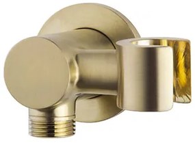 Mueller Gold inbouw regendouche rond met 25cm hoofddouche en plafondarm 30cm messing geborsteld