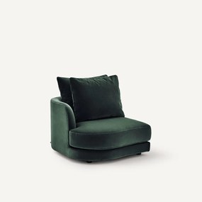 Halve bank links, afgerond, modulair, van fluweel, TIBERIO