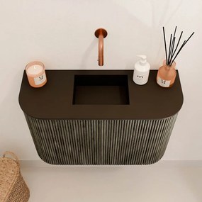 Mondiaz Joya 65cm toiletmeubel ronding links/rechts shadow met wastafel faye midden zonder kraangat urban