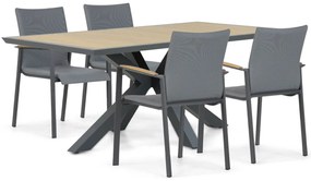 Tuinset 4 personen 181 cm Aluminium/textileen Grijs Lifestyle Garden Furniture Brandon/Palermo