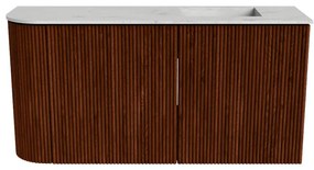 Mondiaz Joya DLux 80cm toiletmeubel ronding links ruby met wastafel faye rechts zonder kraangat opalo