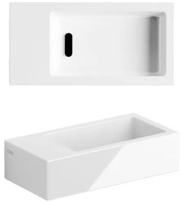 Clou Flush 3 fontein 36x18x9cm zonder kraangat links Keramiek Wit incl. plug - OUTLET UDEN CL/03.03033