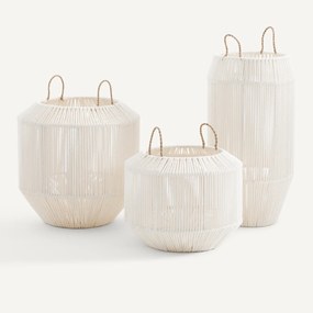 Ronde handgeweven katoenen mand, hoog model, FOLO