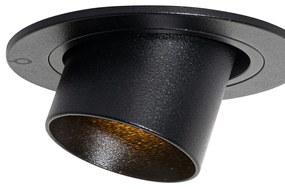 Set van 6 inbouwspots zwart GU10 35mm rond kantelbaar - Installa Binnenverlichting Lamp
