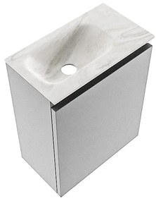 Mondiaz Ture DLux toiletmeubel 40cm plata met wastafel ostra links zonder kraangat