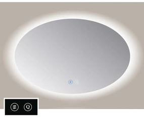Sanicare Tutti SOAT ovale spiegel met verwarming, verlichting rondom en touch bediening 60x80cm