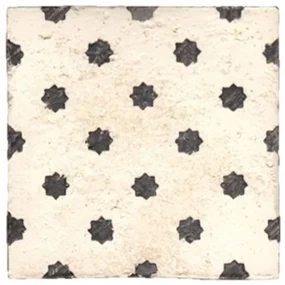 Terre d'Azur Tierra Royal wandtegel met decor 13x13cm wit - per 22 stuks