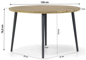 Tuinset Ronde Tuintafel 4 personen 130 cm Rope Grijs  Coco Dalice/Montana