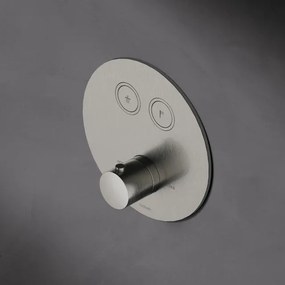 Hotbath Cobber afbouwdeel inbouwthermostaat met 2 pushbuttons geborsteld nikkel PB009EXTGN