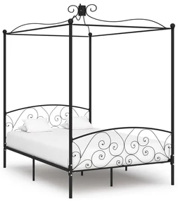 vidaXL Hemelbedframe metaal zwart 140x200 cm