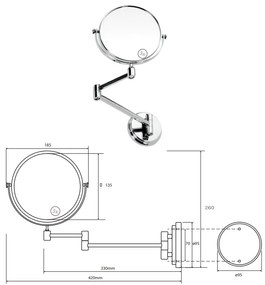 Sapho X-Round scheerspiegel 15cm chroom