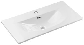 Comad Nova White badkamermeubel 80cm wit met 2 deuren en wastafel 1 kraangat