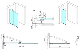 Polysan Modular schuifdeur rollend 140cm chroom