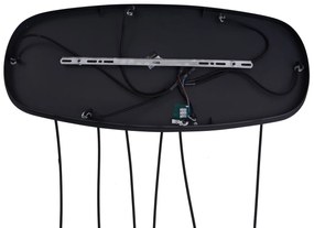 Moderne hanglamp zwart met smoke glas 6-lichts - Duplantis