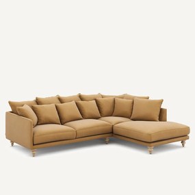 Linnen fluwelen hoekbank, LAZARE