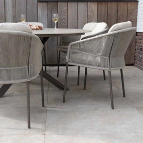 Taste by 4 Seasons Florence tuinset 7-delig - Prado tuintafel Ø160 cm - ceramic sabbia latte