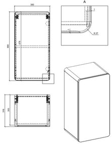 Comad Aruba White 810 FSC kleine kast 68x35cm eiken/wit