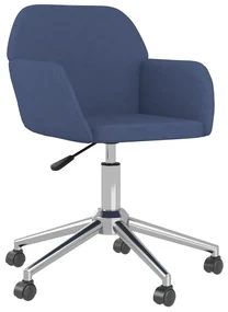 vidaXL Kantoorstoel draaibaar stof blauw