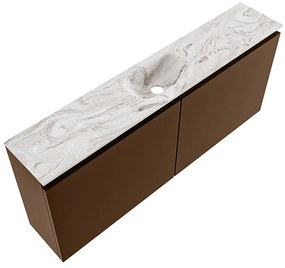 Mondiaz Ture DLux toiletmeubel 120cm rust met wastafel glace midden zonder kraangat