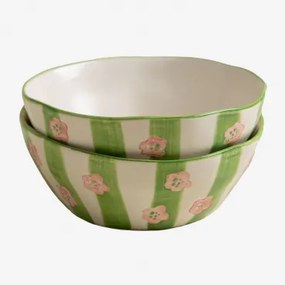 Set Van 2 Kommen Ø13 Cm In Steengoed Marneda Meerkleurig Classic - Sklum